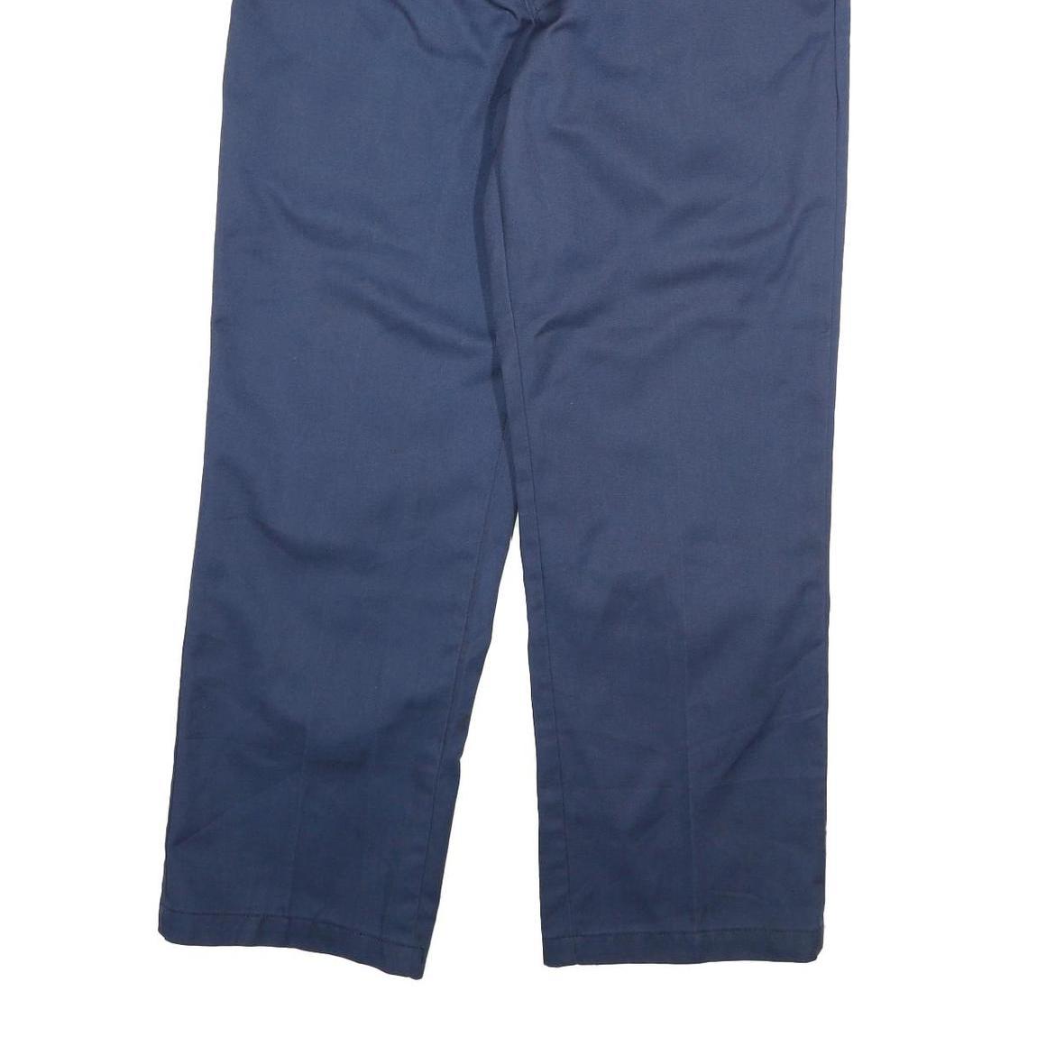 DICKIES Mens Cotton Blend Navy Regular Fit Straight Leg Trousers W34 L29