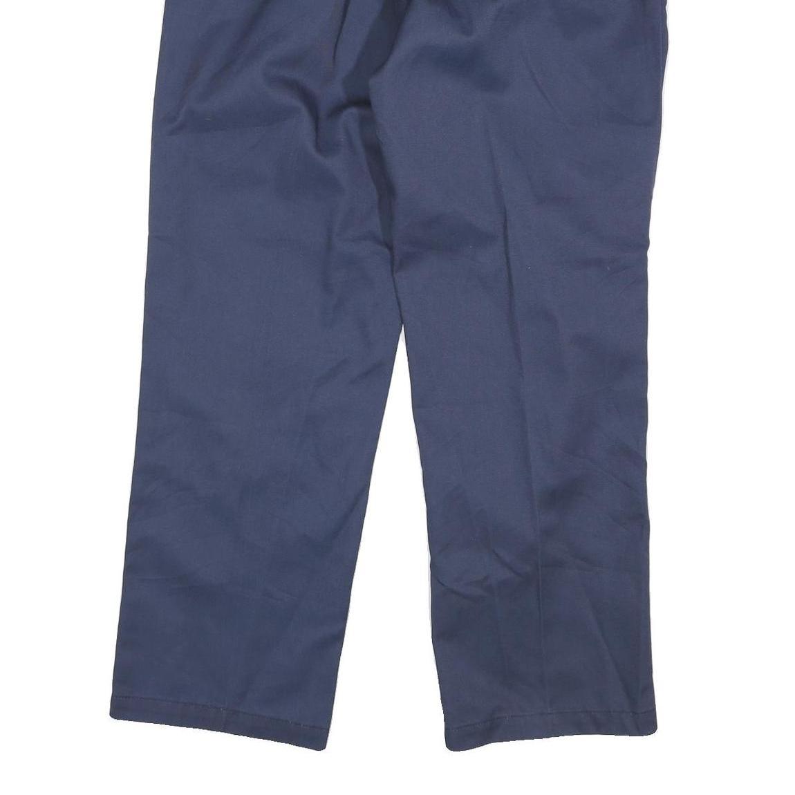 DICKIES Mens Cotton Blend Navy Regular Fit Straight Leg Trousers W34 L29