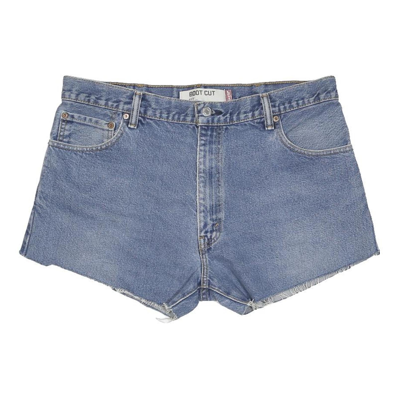 LEVI'S Womens Denim Blue Boot Cut Shorts M W36 Casual Cotton Summer