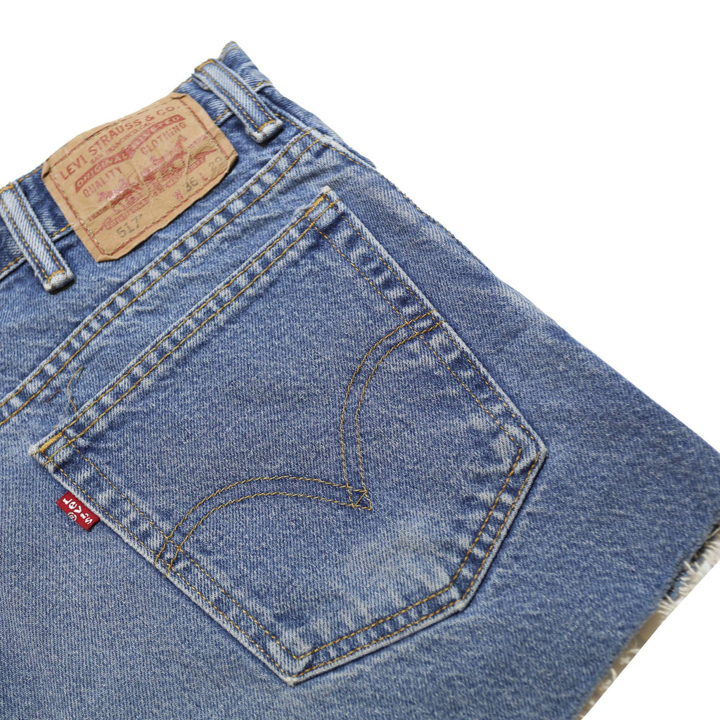 LEVI'S Womens Denim Blue Boot Cut Shorts M W36 Casual Cotton Summer