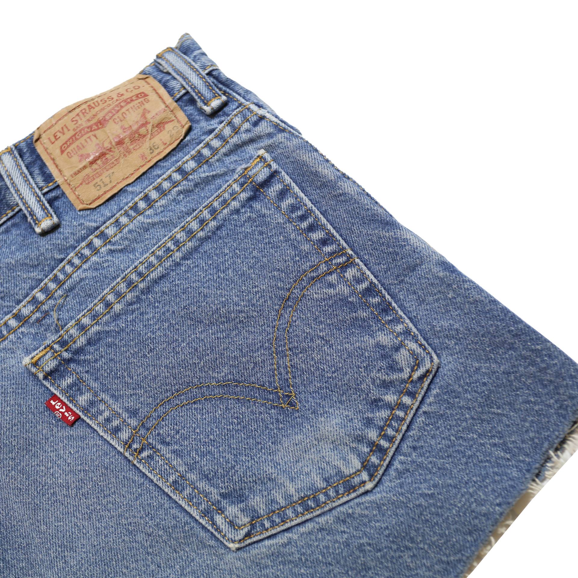 LEVI'S Womens Denim Blue Boot Cut Shorts M W36 Casual Cotton Summer