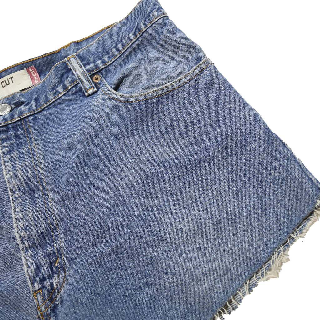 LEVI'S Womens Denim Blue Boot Cut Shorts M W36 Casual Cotton Summer
