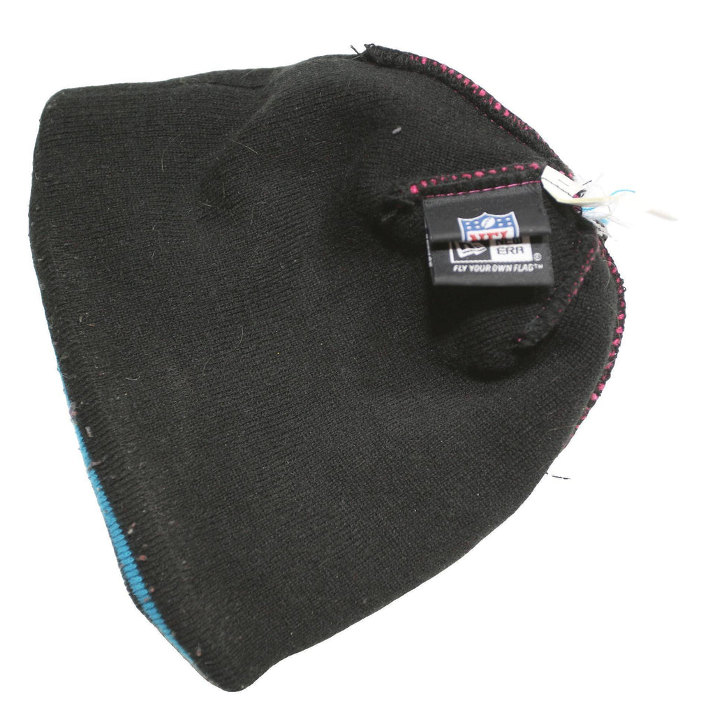 NFL Mens Pink Black Blue Raiders Beanie Acrylic Knitted Pom Pom Stripe