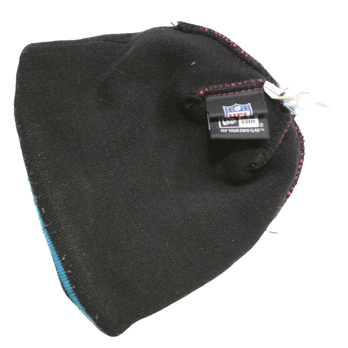 NFL Mens Pink Black Blue Raiders Beanie Acrylic Knitted Pom Pom Stripe