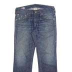 TRUE RELIGION Mens Blue Regular Fit Straight Leg Denim Medium W34 L30 Jeans