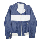 BRONCO Mens Blue & White Track Jacket M Polyester Blend Zip Casual