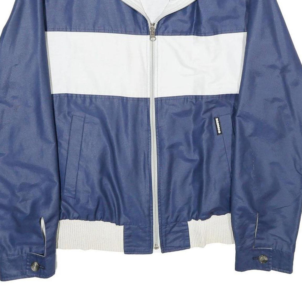 BRONCO Mens Blue & White Track Jacket M Polyester Blend Zip Casual