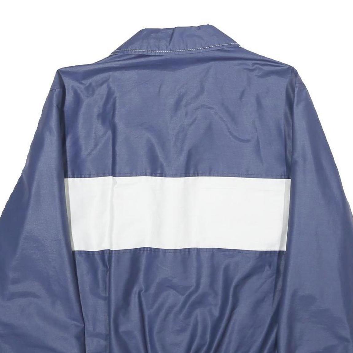 BRONCO Mens Blue & White Track Jacket M Polyester Blend Zip Casual