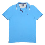 CHAMPION Mens Blue Short Sleeve Plain M Cotton Polo Shirt