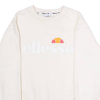 ELLESSE Womens Sweatshirt Cream Crew Neck UK 10