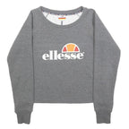 ELLESSE Womens Grey Sweatshirt Crew Neck S Cotton Blend Logo Printed Casual
