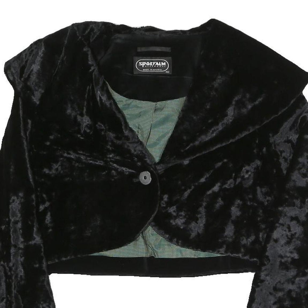 SPORTALM Womens Black Velvet Blazer Tailored Jacket M Polyester Blend Button