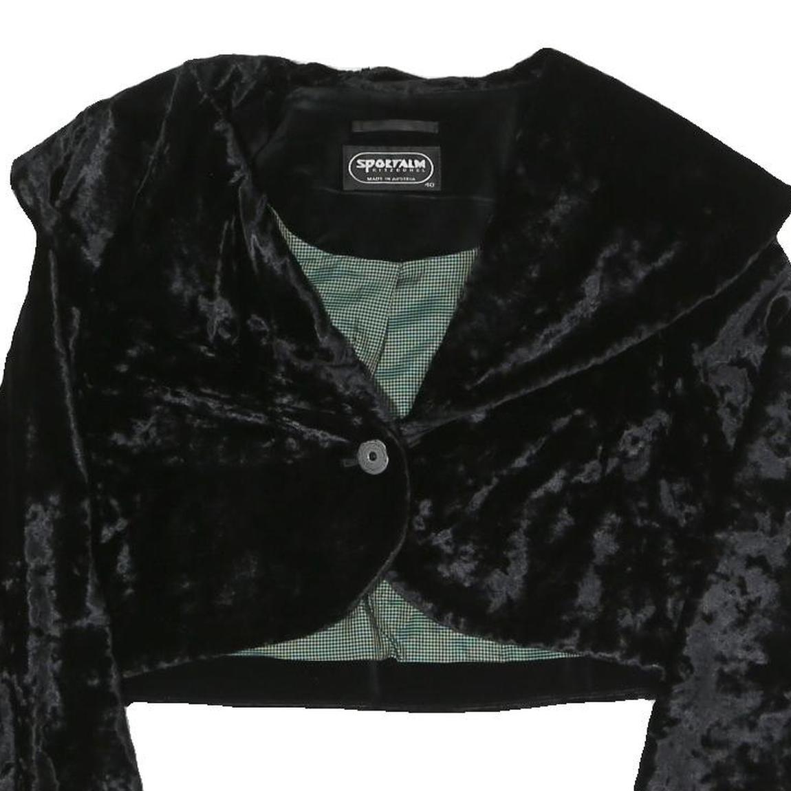 SPORTALM Womens Black Velvet Blazer Tailored Jacket M Polyester Blend Button