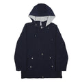 NAUTICA Womens Navy Blue Outdoor Jacket M Polyester Zip Hooded Plain