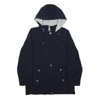 NAUTICA Womens Navy Blue Outdoor Jacket M Polyester Zip Hooded Plain