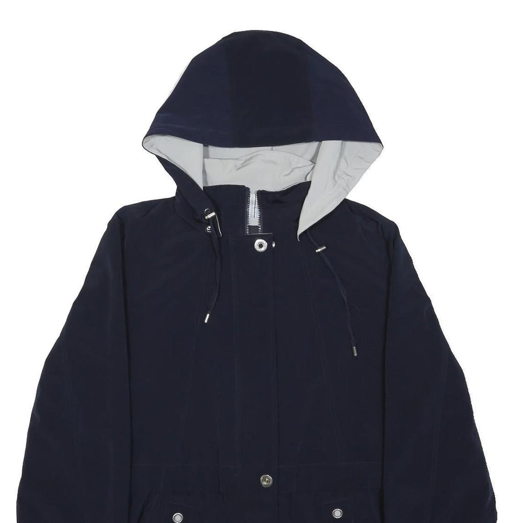 NAUTICA Womens Navy Blue Outdoor Jacket M Polyester Zip Hooded Plain