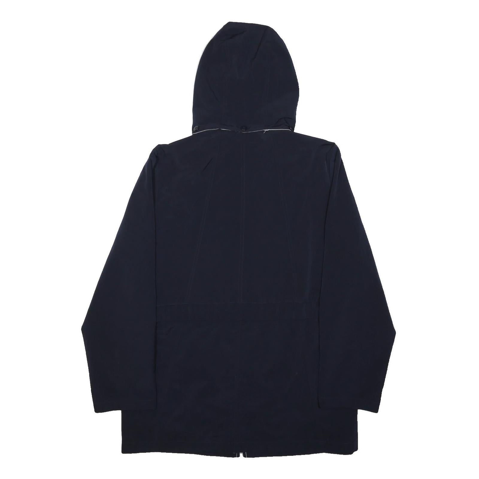 NAUTICA Womens Navy Blue Outdoor Jacket M Polyester Zip Hooded Plain