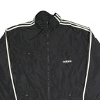 ADIDAS Mens Black & White Classic Zip Up Polyester Blend Track Jacket L