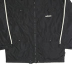 ADIDAS Mens Black & White Classic Zip Up Polyester Blend Track Jacket L