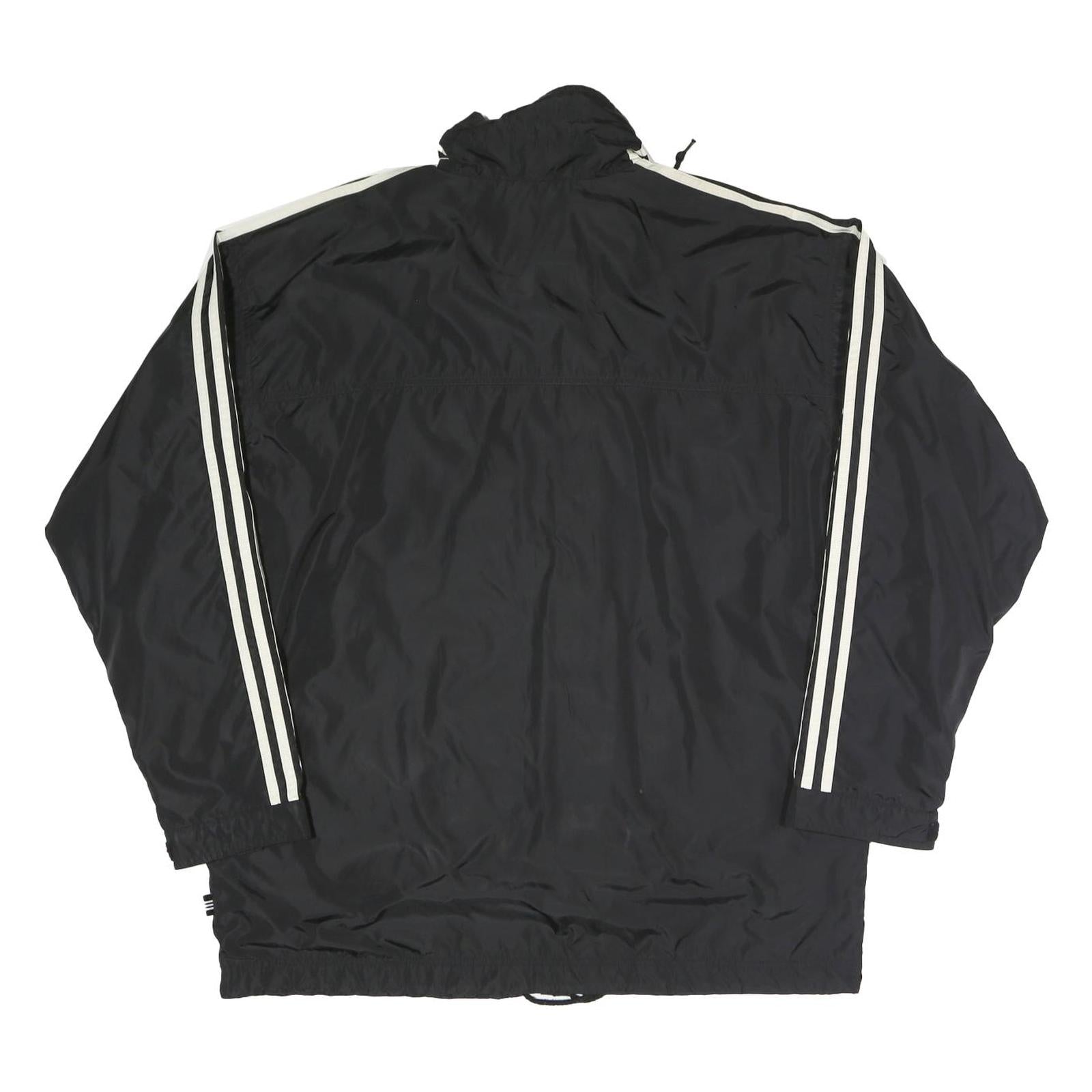 ADIDAS Mens Black & White Classic Zip Up Polyester Blend Track Jacket L