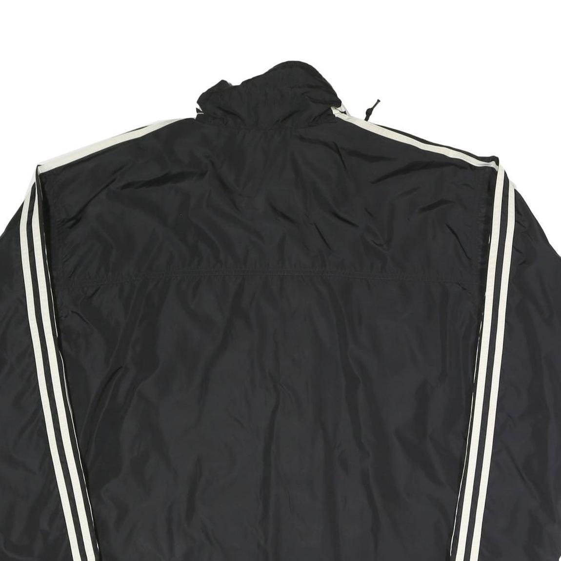ADIDAS Mens Black & White Classic Zip Up Polyester Blend Track Jacket L