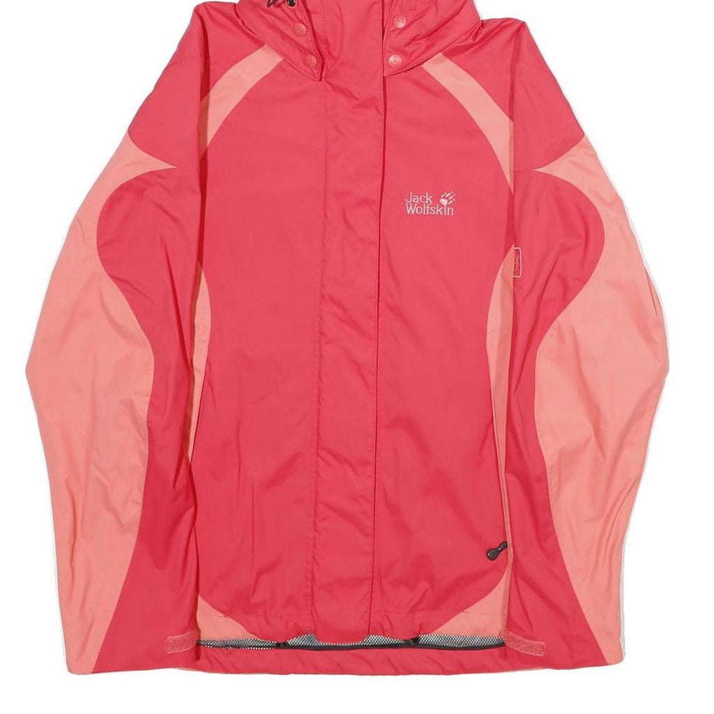 JACK WOLFSKIN Womens Pink & Coral Outdoor Jacket M Polyamide Hooded Zip