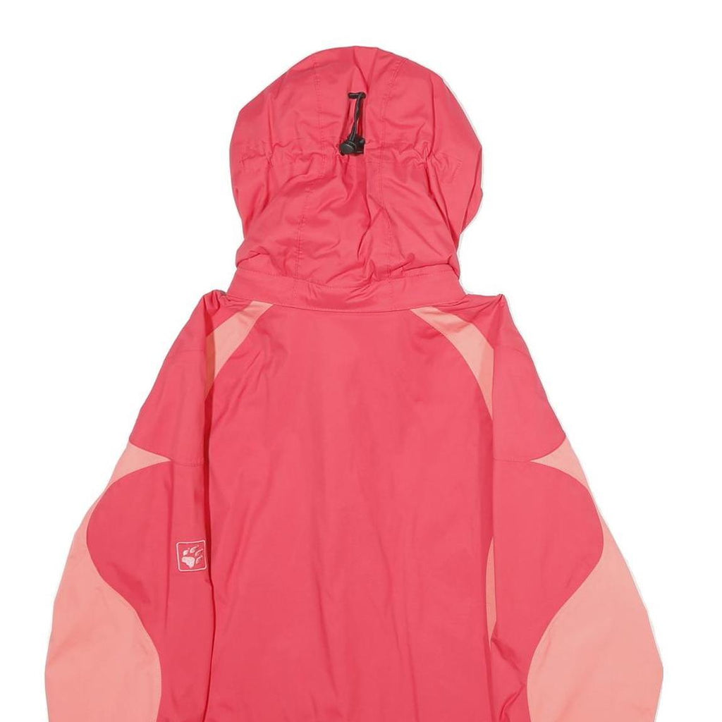 JACK WOLFSKIN Womens Pink & Coral Outdoor Jacket M Polyamide Hooded Zip
