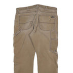 DICKIES Mens Cotton Blend Beige Regular Fit Straight Leg Trousers W36 L30