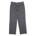 DICKIES Mens Cotton Blend Black Regular Straight Trousers W32 L29 Workwear Zip