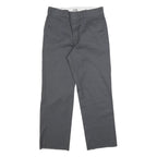 DICKIES Mens Cotton Blend Black Regular Straight Trousers W32 L29 Workwear Zip