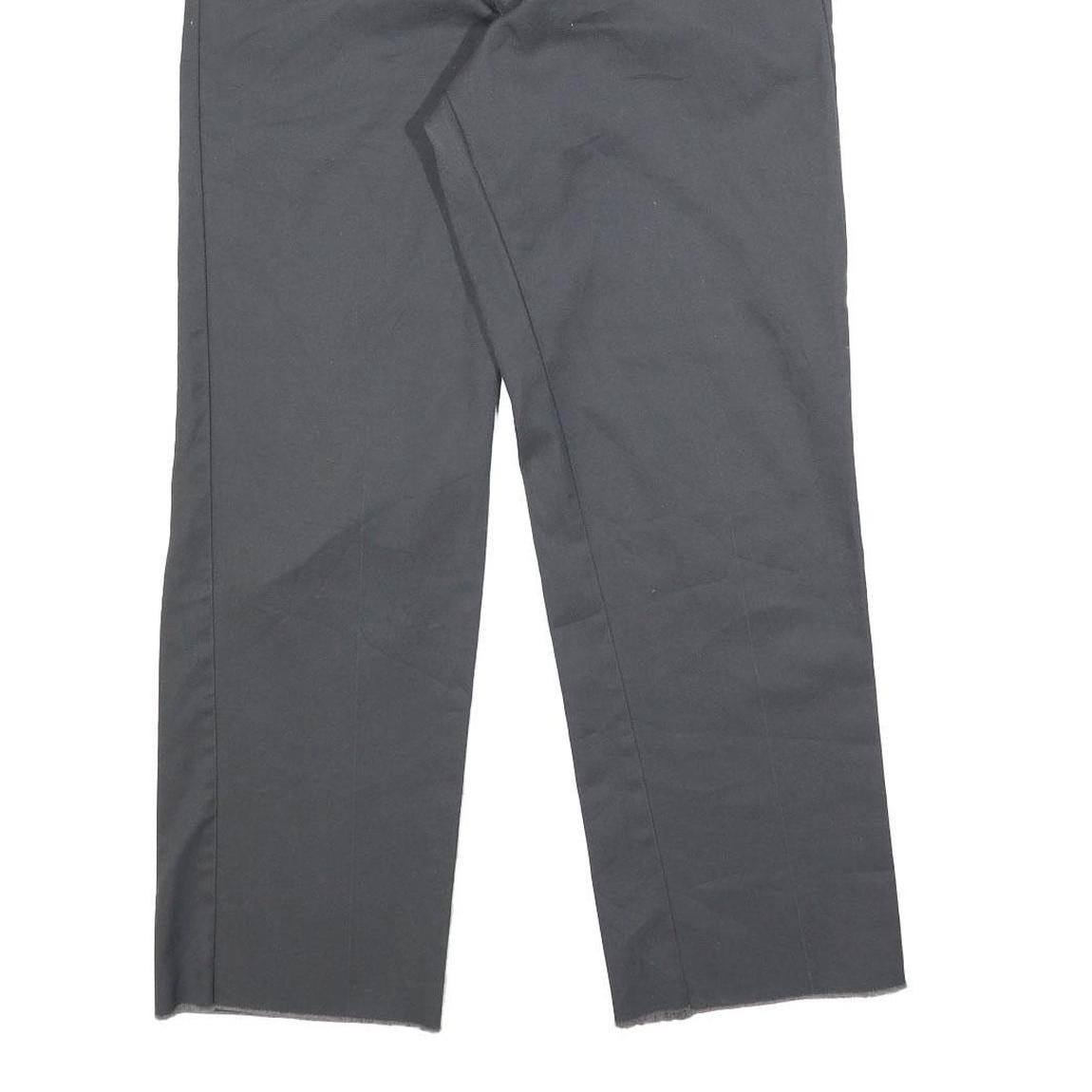 DICKIES Mens Cotton Blend Black Regular Straight Trousers W32 L29 Workwear Zip