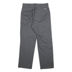 DICKIES Mens Cotton Blend Black Regular Straight Trousers W32 L29 Workwear Zip