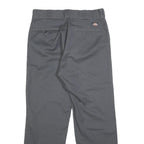 DICKIES Mens Cotton Blend Black Regular Straight Trousers W32 L29 Workwear Zip