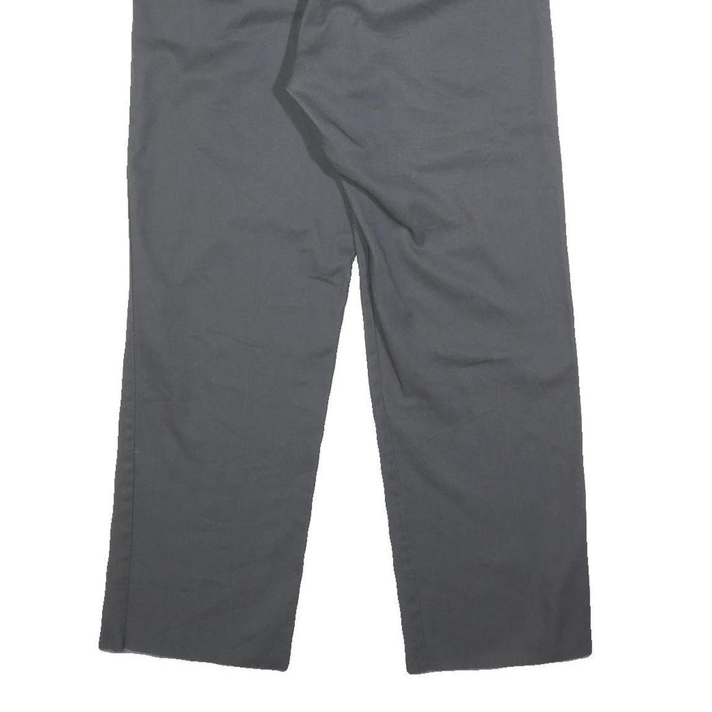 DICKIES Mens Cotton Blend Black Regular Straight Trousers W32 L29 Workwear Zip