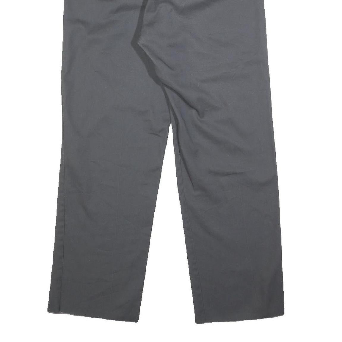 DICKIES Mens Cotton Blend Black Regular Straight Trousers W32 L29 Workwear Zip