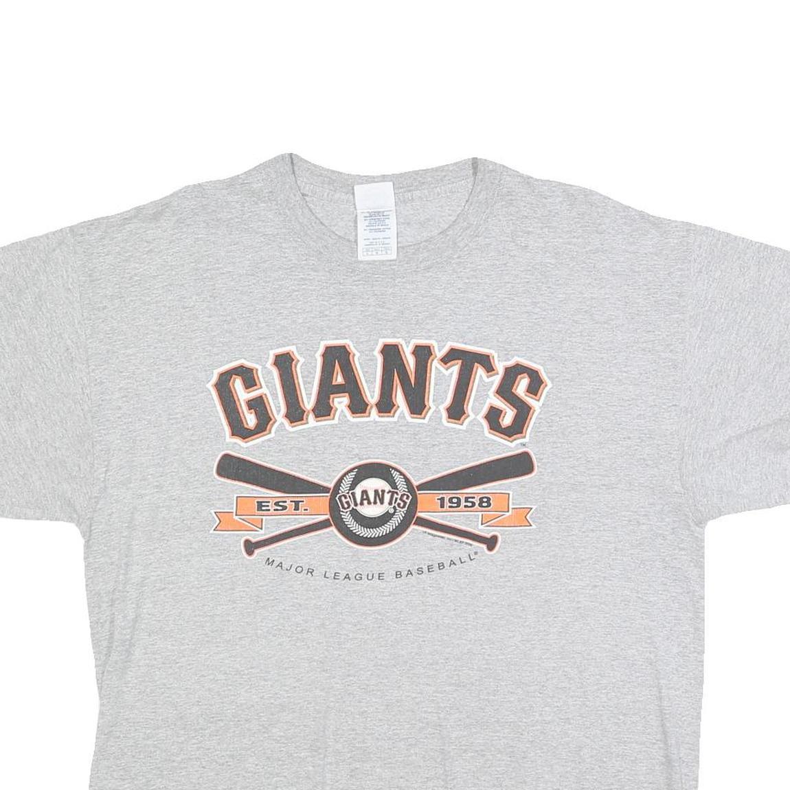 DELTA Mens Grey Giants Graphic T-Shirt L Short Sleeve Crew Neck Cotton Blend