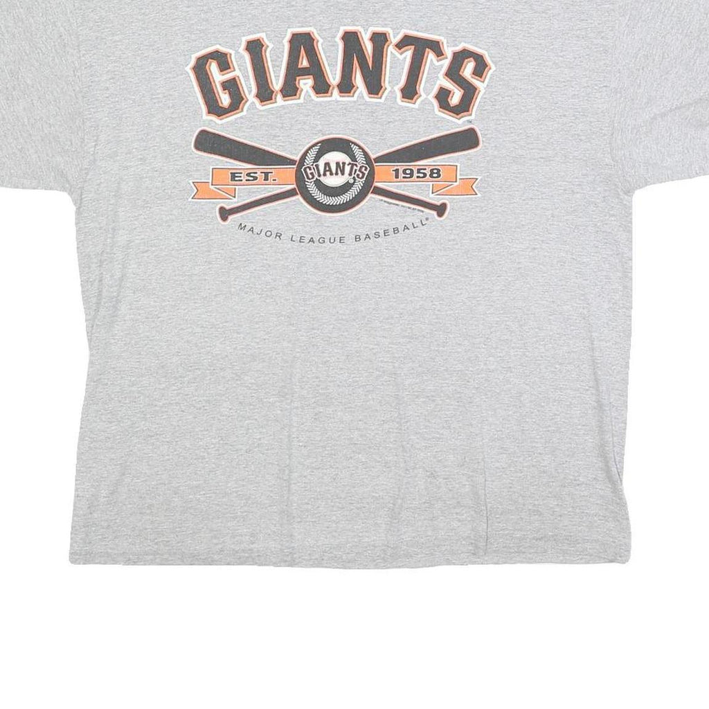 DELTA Mens Grey Giants Graphic T-Shirt L Short Sleeve Crew Neck Cotton Blend