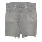 LEVI'S Mens Grey Cotton Blend Denim Cut-Off Shorts M W34 Casual Summer