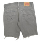 LEVI'S Mens Grey Cotton Blend Denim Cut-Off Shorts M W34 Casual Summer