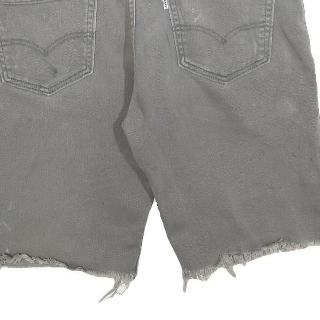 LEVI'S Mens Grey Cotton Blend Denim Cut-Off Shorts M W34 Casual Summer