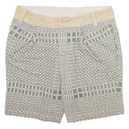 IIG-LOO DESIGN Womens Casual Shorts Cream Striped M W32