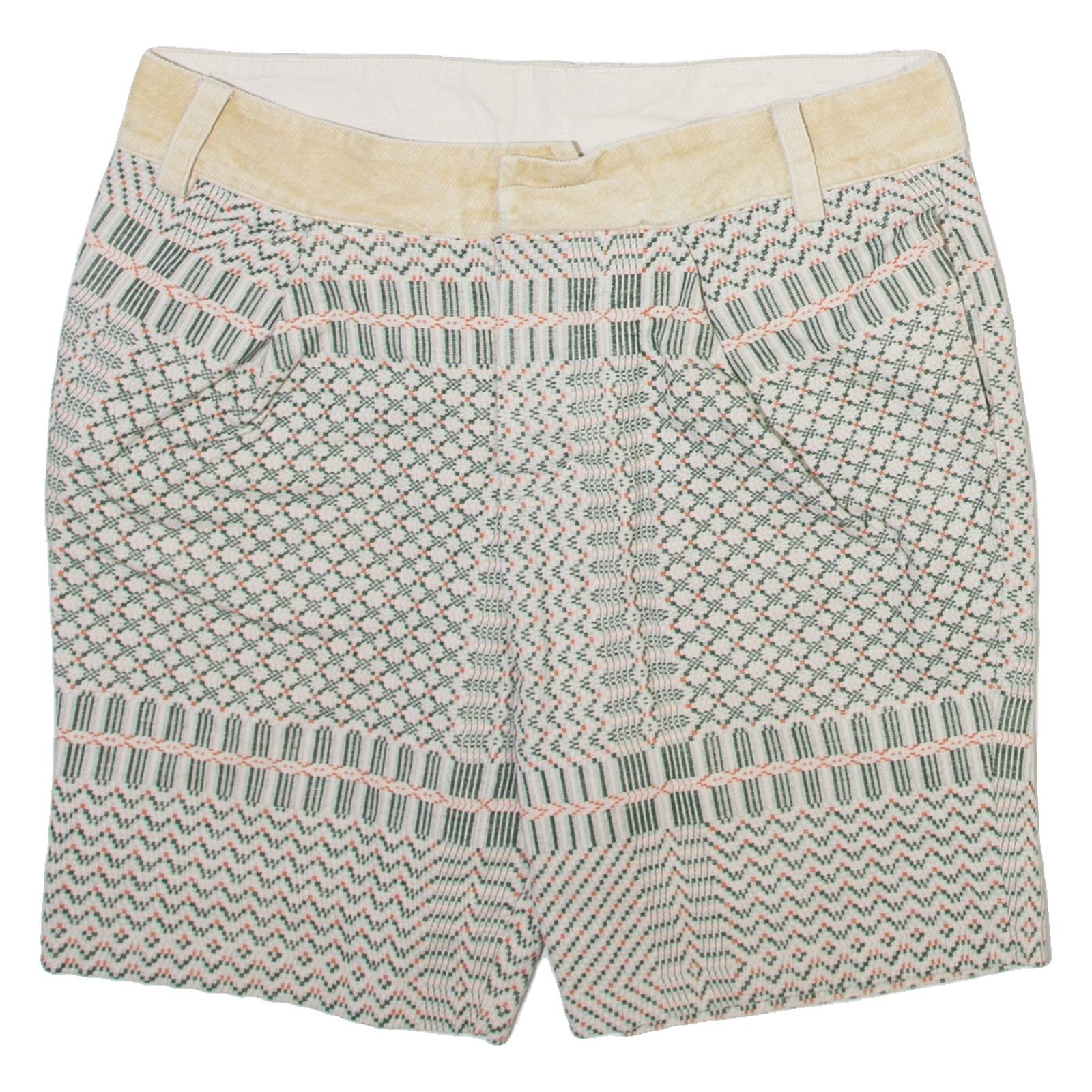 IIG-LOO DESIGN Womens Casual Shorts Cream Striped M W32