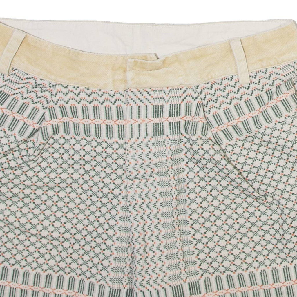 IIG-LOO DESIGN Womens Casual Shorts Cream Striped M W32