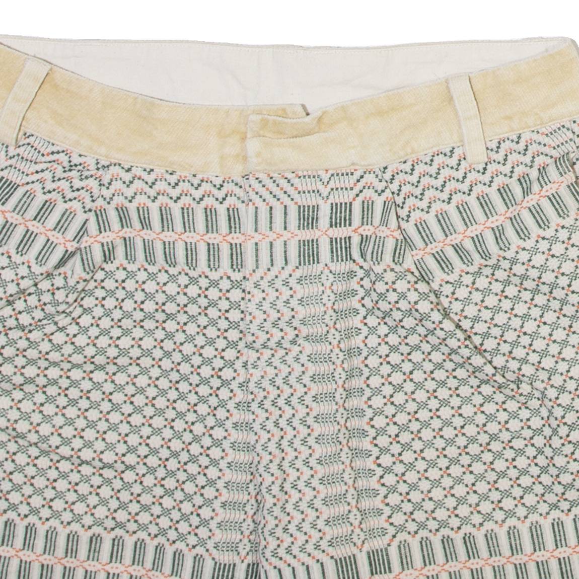 IIG-LOO DESIGN Womens Casual Shorts Cream Striped M W32