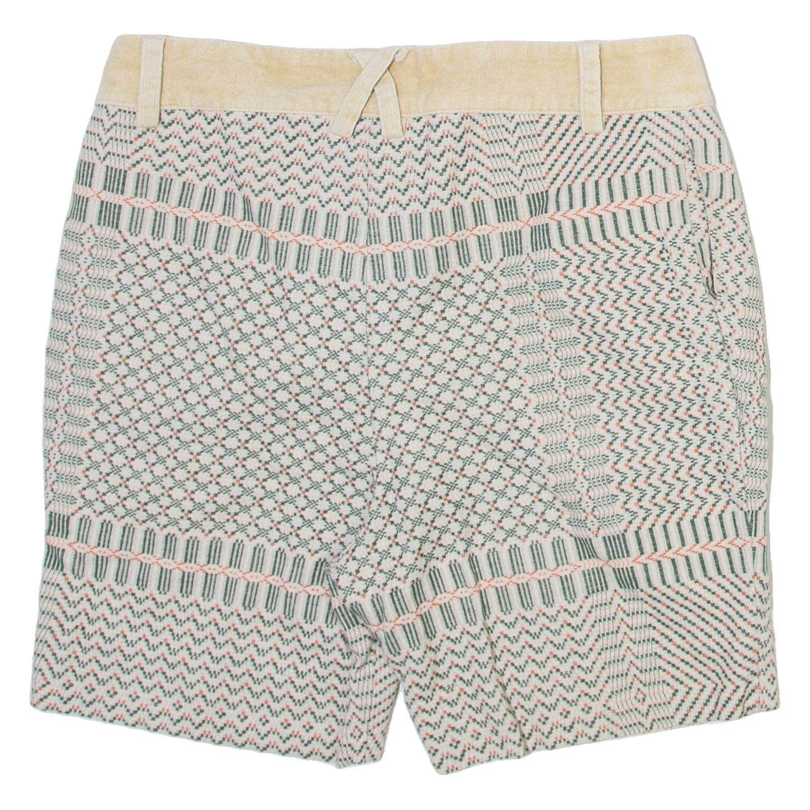 IIG-LOO DESIGN Womens Casual Shorts Cream Striped M W32