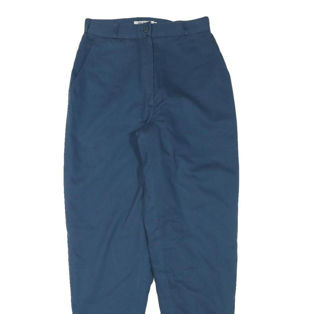 MIX AND MATCH Womens Relaxed Blue Polyester Blend Woven Trousers W26 L31 Cuffed