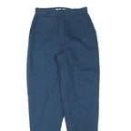 MIX AND MATCH Womens Relaxed Blue Polyester Blend Woven Trousers W26 L31 Cuffed