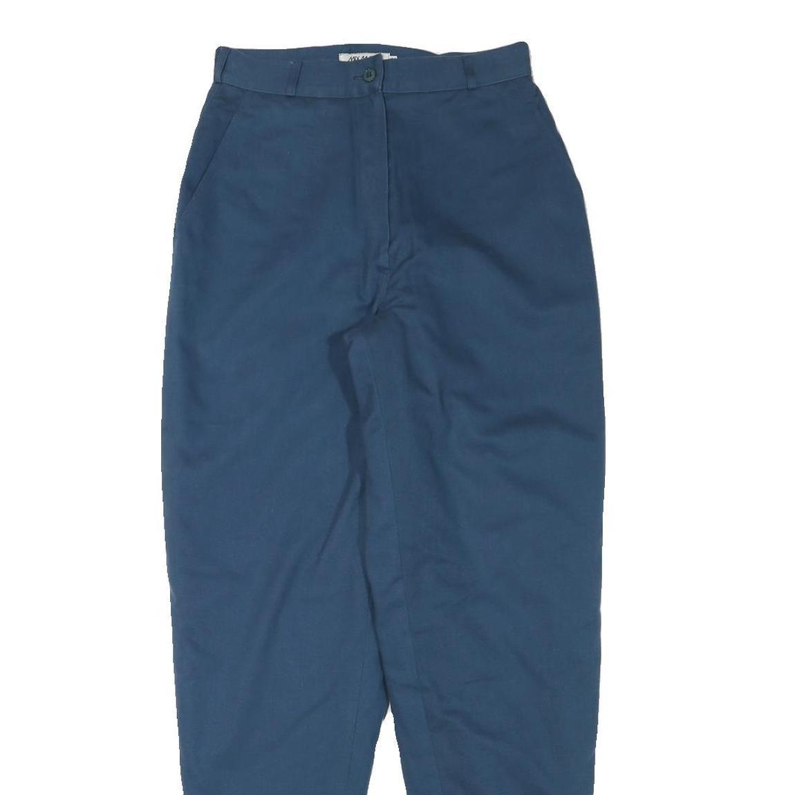 MIX AND MATCH Womens Relaxed Blue Polyester Blend Woven Trousers W26 L31 Cuffed