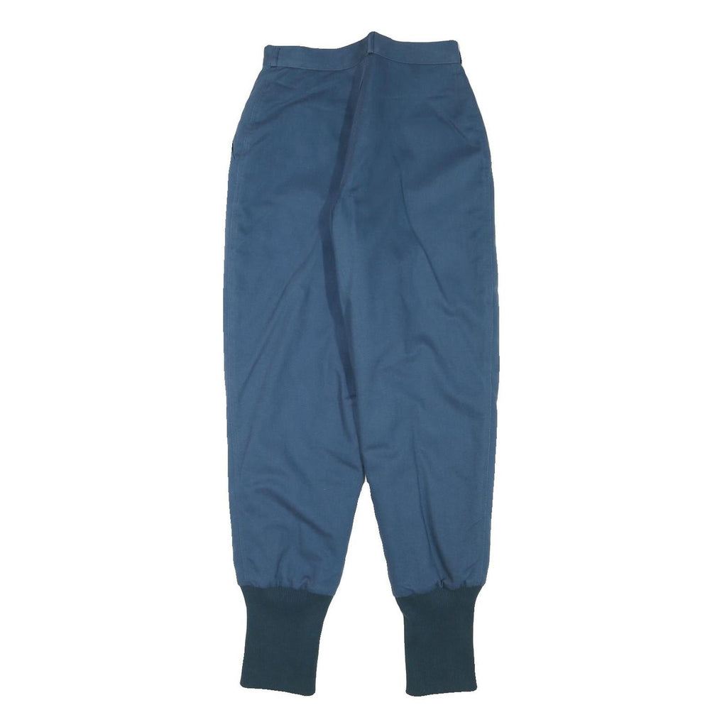 MIX AND MATCH Womens Relaxed Blue Polyester Blend Woven Trousers W26 L31 Cuffed