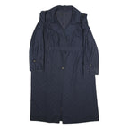 Womens Navy Blue Plain Acrylic Blend Button Jacket M Classic Regular Fit